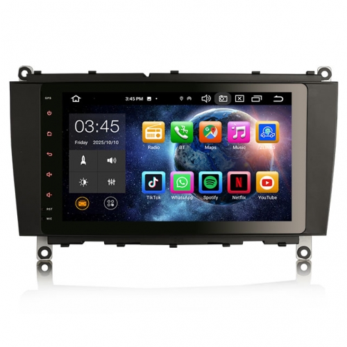 Erisin ES8684C 8-Kern 8" Android 14 Autoradio GPS Navi Für Mercedes CLK-Klasse W209 C209 A209 CarPlay Android Auto DAB+ Wifi SWC DSP