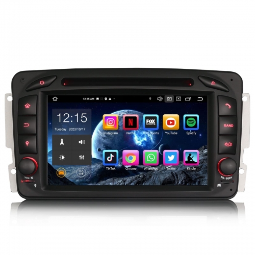 Erisin ES8563C 7 Zoll 8-Kern Android 14 Autoradio GPS CarPlay DAB+ Navigation CD RDS Für Mercedes C/CLK/G Klasse W203 W209 Viano Vito W463