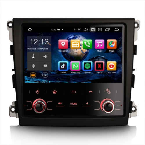 Erisin ES8561P 7 Zoll 8-Kern 64GB Android 14 Autoradio mit GPS Navigation Für Porsche Panamera Unterstützt Wireless CarPlay DAB+ OBD2 Wifi FM/AM C