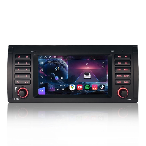 Erisin ES9053B 7 Zoll 8-Kern 8GB RAM+128GB ROM Android 14 Autoradio Bluetooth Für BMW X5 E53 GPS Navigation CarPlay Android Auto DAB+ Wifi 4G
