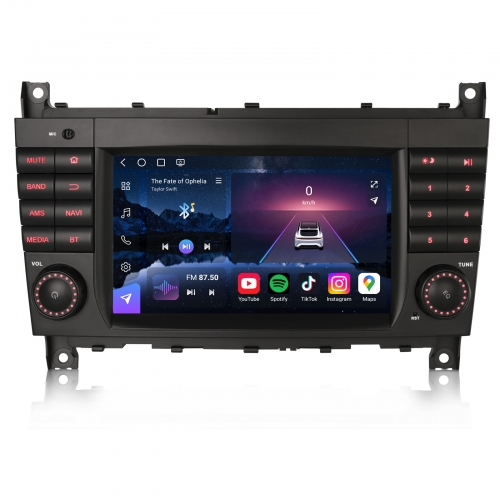 Erisin ES9069C 7 Zoll 8-Kern Android 14 Autoradio GPS Navigation Für Mercedes Benz CLC/G/C Klasse W203 W463 CarPlay DAB+ Bluetooth 5.1