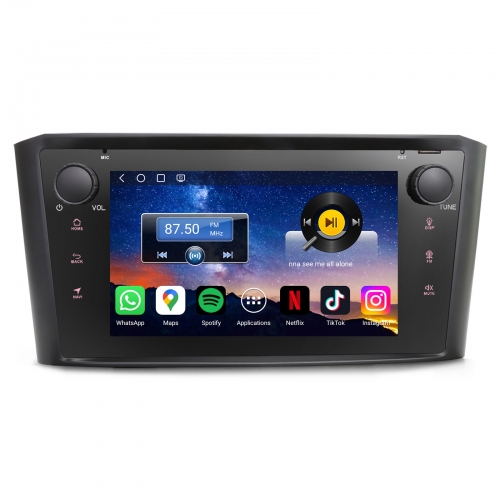 Erisin ES6607A 7" Qualcomm Android 14 Autoradio GPS Navigation für Toyota Avensis T25 CarPlay Android Auto WiFi 4G DSP DAB+ USB FM RDS SWC