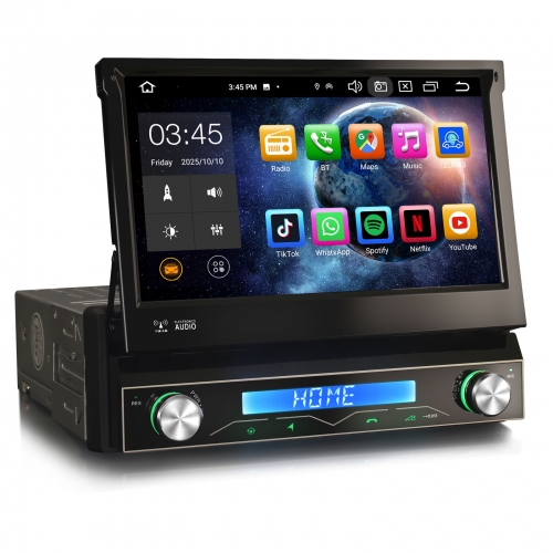 Erisin ES8668U 8-Kern Android 14 Abnehmbar Autoradio GPS Navi CarPlay DAB+ Android Auto BT5.0 DSP WLAN DVB-T2 OBD2 RDS USB 4G