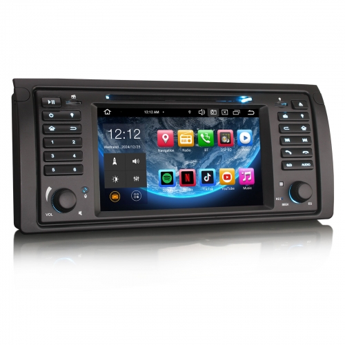 Erisin ES8553B 7 Zoll 8-Kern Android 14 Autoradio GPS CarPlay DAB+ Canbus Navigation CD Player RDS Navi Für BMW X5 E53