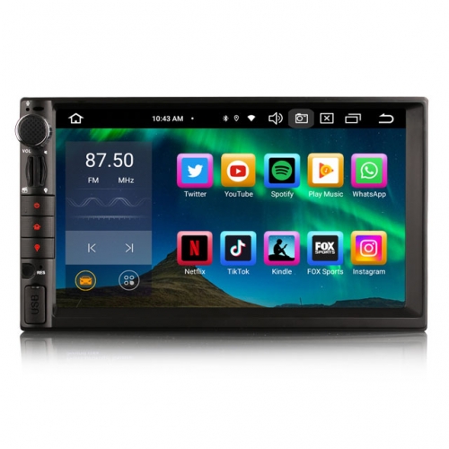 Erisin ES8649U 7" 8-Kern Android 14 Doppel Din Autoradio GPS Navi CarPlay Android Auto BT5.0 DSP DAB+ Wifi 4G OBD2 RDS DVR TPMS Touchscreen