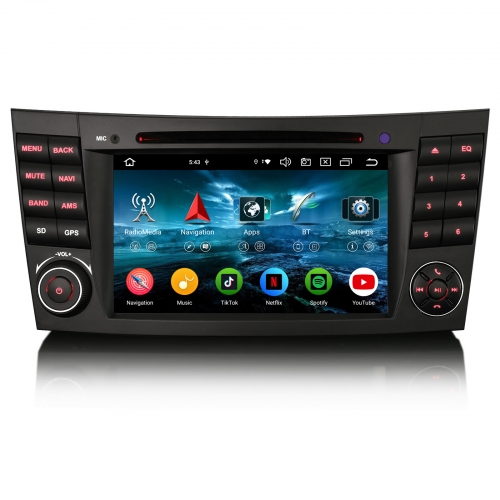 Erisin ES6581E 7" Android 14 Autoradio 2 Din GPS Navi Für Mercedes E Klasse W211 CLS Klasse W219 CarPlay Android Auto DAB+ CD DVD Player Canbus