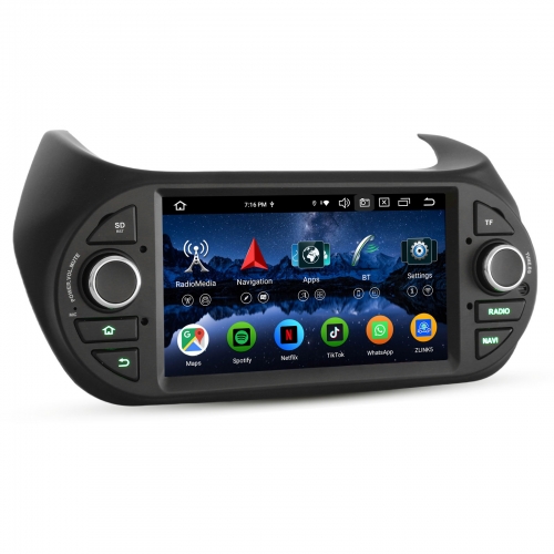 Erisin ES6575F 7" Android 14 Autoradio GPS Navi Für FIAT Fiorino Qubo Citroen Nemo Peugeot Bipper CarPlay Android Auto DAB+ Lenkradsteuerung