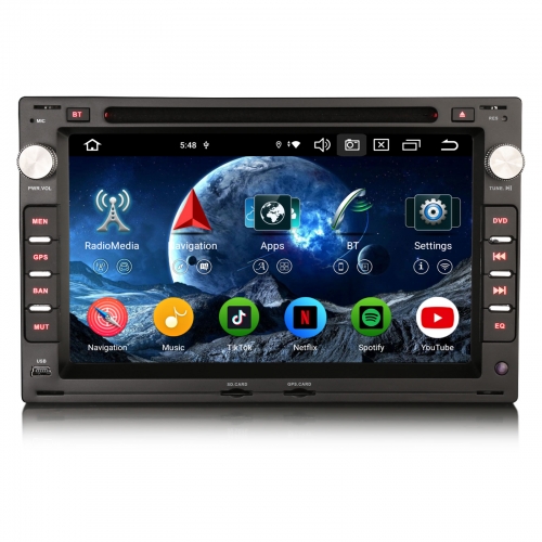 Erisin ES6509VB 8-Kern 4GB+64GB 7" Android 14 Autoradio GPS Navi Für VW Golf 4 Polo Jetta Passat T4 T5 Multivan Seat Ibiza Skoda Octavia CarPlay DAB+