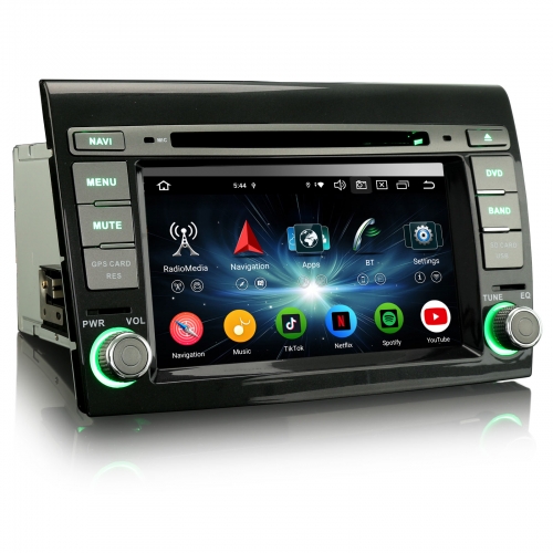 Erisin ES6571F 7" Android 14 Autoradio GPS Navigation für FIAT Bravo 2007-2014 CarPlay Android Auto DAB+ DSP CD DVD Player RDS Lenkradsteuerung