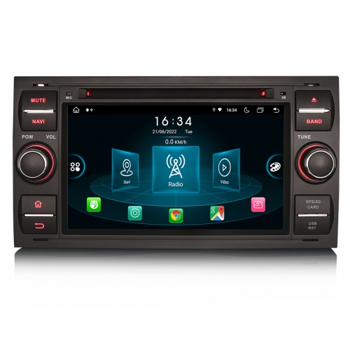Erisin ES8966FB 7 Zoll 8-Kern Android 14 Autoradio GPS CarPlay DAB+ Navigation CD RDS Für Ford C/S-Max Fiesta Galaxy Mondeo Focus