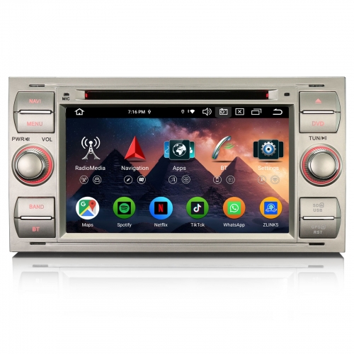 Erisin ES6566FS Autoradio Android 14 GPS Navigation für Ford Transit Focus Kuga Fiesta C-Max S-Max Galaxy Mondeo CarPlay Android Auto DAB+ Radio