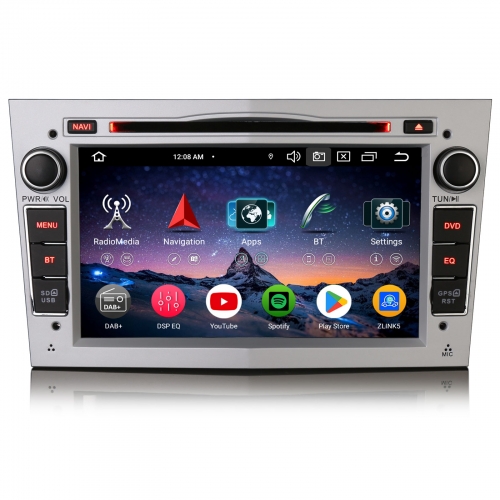 Erisin ES6760PSN 7 Zoll Android 14 Autoradio GPS Navigation CD DVD Für Opel Astra H Corsa C/D Signum Meriva Zafira CarPlay Android Auto DAB+