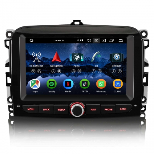 Erisin ES6554L Android 14 Autoradio Bluetooth GPS Navigation für Fiat 500L 2012-2016 CarPlay Android Auto DAB+ Touchscreen Wifi 4G DSP Canbus SWC