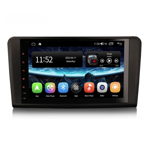 Erisin ES4194L 9 Zoll 8-Kern Android 14 Autoradio GPS Navi CarPlay DAB+ DSP RDS FM Bluetooth Für Mercedes Benz ML/GL-Klasse W164 X164