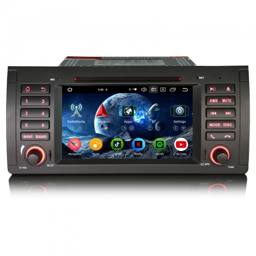 Erisin ES6553B Android 14 Autoradio GPS Navigation for BMW X5 E53 CarPlay Android Auto CD DVD Player DAB+ DSP RDS FM Canbus Lenkradsteuerung