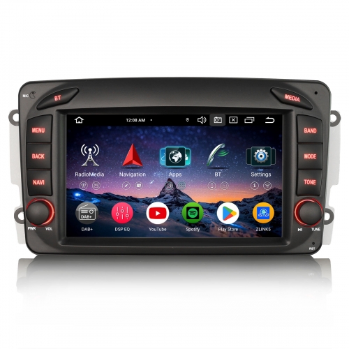 Erisin ES5563C Android 14 Autoradio GPS Navigation CarPlay Android Auto Für Mercedes C Klasse W203  CLK W209 G Klasse W463 A-Klasse W168 Viano Vito