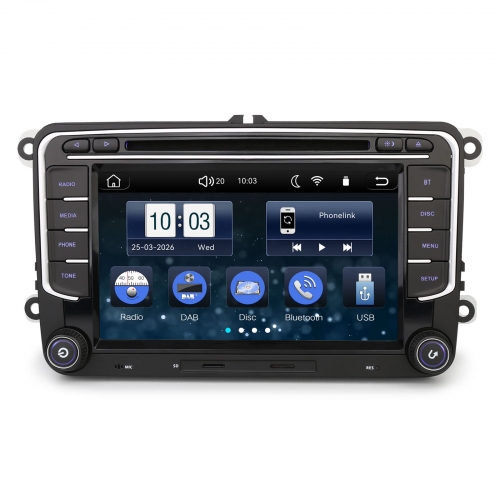 Erisin ES635V 7 Zoll Linux DAB+Autoradio GPS Navigation Für VW Golf 5 Golf 6 Passat B6 Polo 6R Caddy T5 Tiguan Touran Seat Skoda CarPlay Android Auto