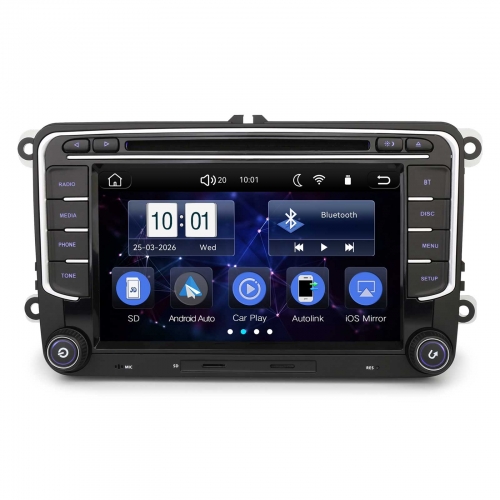Erisin ES634V 7 Zoll Linux DAB+ Autoradio Für VW Crafter Polo 6R Amarok Caddy Transporter T6 Skoda Yeti GPS Navigation Wireless CarPlay & Android Auto