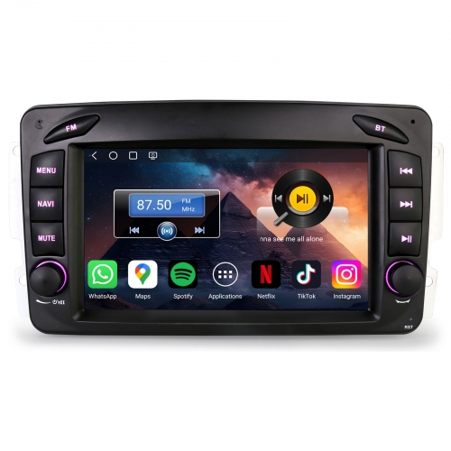 Erisin ES6663C 7 Zoll 8-Kern Android 14 Autoradio GPS Navigation Für Mercedes W203 W209 C/CLK/G Klasse Viano Vito W463 CarPlay Android Auto DAB+