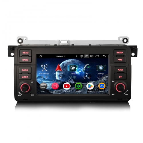 Erisin ES5546B 7 Zoll Android 16 Autoradio Bluetooth GPS Navigation DAB+ CarPlay Android Auto Touchscreen Für BMW 3er E46 318i 320d M3 Rover 75 MG ZT
