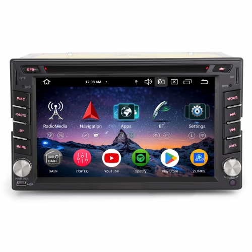 Erisin ES6510U 8-Kern 4GB+64GB Universal Android 16 Autoradio Bluetooth 2 Din mit CD DVD GPS Navigation CarPlay Android Auto DAB+ DSP Wifi 4G OBD2 DTV