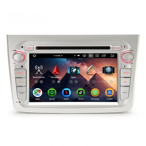 Erisin ES6530M 7 Zoll Android 14 Autoradio GPS Navigation Für Alfa Romeo Mito CarPlay Android Auto Bluetooth DAB+ RDS DSP Touchscreen Canbus