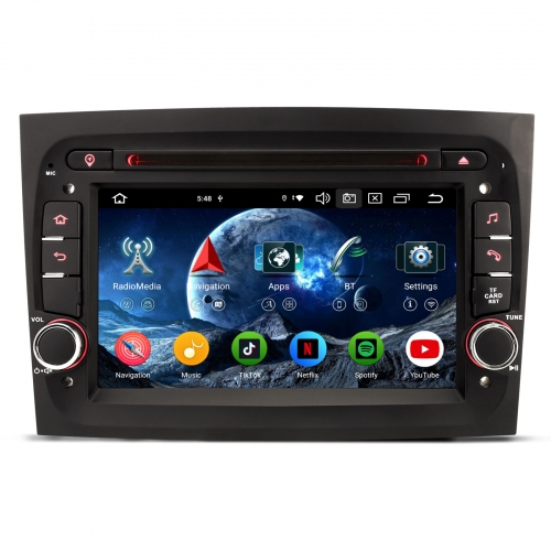 Erisin ES6747D 7 Zoll Android 14 Autoradio GPS Navigation Für FIAT Doblo 2015-2022 CarPlay Android Auto Bluetooth DAB+ RDS DSP Touchscreen Canbus