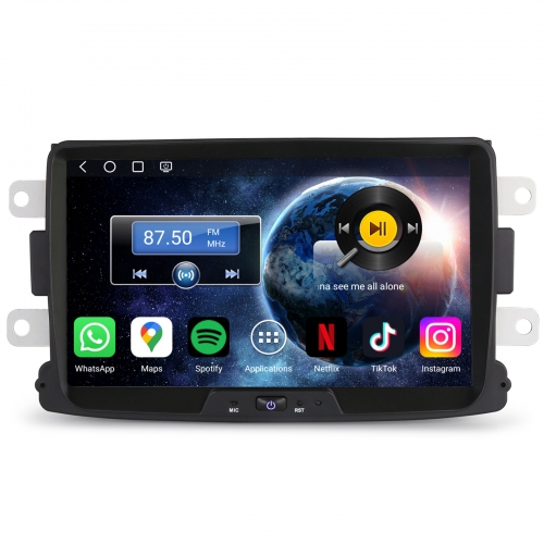 Erisin ES6629D 8" Qualcomm Android 14 Autoradio Bluetooth GPS Navi für Renault Dacia Duster Sandero Logan Dokker Lodgy CarPlay Android Auto DAB+ Canbu