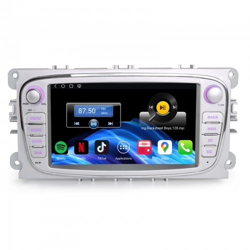 Erisin ES6668FS 7 Zoll Qualcomm Android 14 Autoradio mit GPS Navi Für Ford Focus Mondeo S-Max C-Max Galaxy CarPlay Android Auto DAB+ Canbus