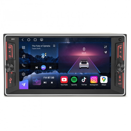 Erisin ES9012C 7" 8-Kern 8GB RAM+128GB ROM Android 16 Autoradio GPS Navigation DAB+ Für Toyota Hilux RAV 4 Corolla Prado Vios Land Cruiser