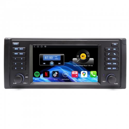 Erisin ES6639B 7 Zoll Qualcomm Android 14 Autoradio mit GPS Navigation für BMW 5er E39 M5 CarPlay Android Auto Bluetooth DAB+ RDS Canbus Touchscreen