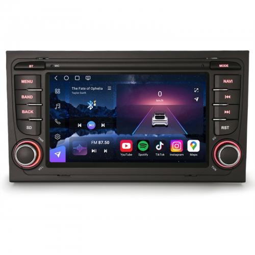 Erisin ES9074A 7" 8-Kern 8GB+128GB Android 16 Autoradio Für Audi A4 B9 B7 8E 8F S4 RS4 RNS-E Seat Exeo GPS Navigation CarPlay Android Auto DSP Wifi 4G