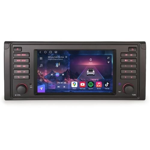 Erisin ES9039B 7 Zoll 8-Kern 8GB RAM+128GB ROM Android 16 Autoradio Bluetooth Für BMW 5er E39 M5 GPS Navigation CarPlay Android Auto DAB+ Wifi 4G