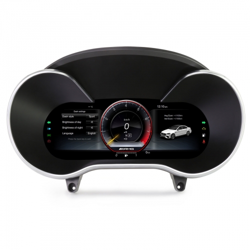 Erisin ES48C50T 12,3 Zoll HD Digitales Kombiinstrument für Mercedes Benz C Klasse W205 GLC X253, LCD Armaturenbrett Tachometer mit 5-UI-Themen