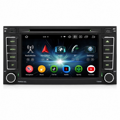 Erisin ES6505T 7-Zoll Android 16 Autoradio mit GPS Navigation für VW T5 Multivan 2004-2009, CarPlay Android Auto DAB+ RDS FM Canbus Lenkradsteuerung