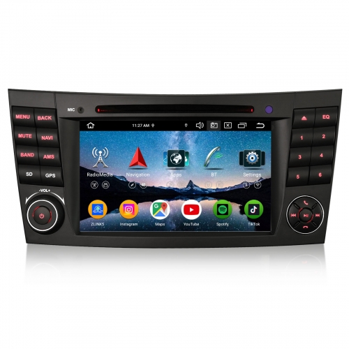 Erisin ES9181E 7" Android 16 Autoradio Bluetooth GPS Navi für Mercedes E Klasse W211 CLS Klasse W219 CarPlay Android Auto DAB+ CD DVD Player