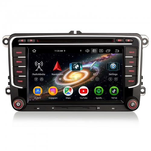 Erisin ES9135V 7 Zoll Android 16 Autoradio GPS Navigation für VW Polo 6R Golf 5 Golf 6 Tiguan Passat Caddy T5 Seat Skoda Octavia CarPlay Android Auto