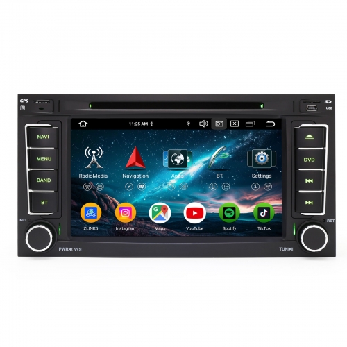 Erisin ES9105T 7 Zoll Android 16 Autoradio mit CD Player GPS Navigation für VW T5 Multivan CarPlay Android Auto DVD DAB+ RDS IPS Touchscreen Canbus