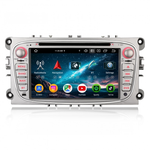 Erisin ES9168FS 7 Zoll Android 16 Autoradio mit GPS Navigation für Ford Focus Mondeo S-Max C-Max Galaxy CarPlay Android Auto DVD CD Player Canbus