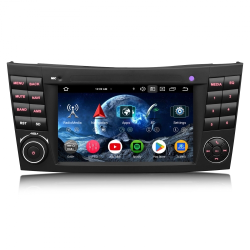 Erisin ES5581E 7 Inch Android 16 Autoradio GPS Navigation For Mercedes E/CLS Class W211 W219 CarPlay Android Auto DAB+ OBD2 RDS FM Canbus