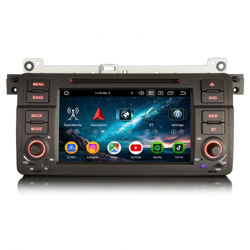 Erisin ES9146B 7" Android 16 Autoradio CD GPS Navigation für BMW 3er E46 318 320 325 M3 Rover 75 MG ZT CarPlay Android Auto DVD DAB+ IPS-Bildschirm