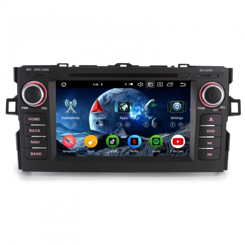 Erisin ES9117A 7 Inch Android 16 Autoradio Bluetooth GPS Navigation for Toyota Auris mit Wireless CarPlay Android Auto DVD CD Player DAB+ Wifi 4G