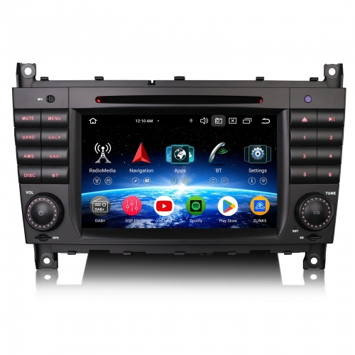 Erisin ES9169C 7 Inch Android 16 Autoradio with CD Player GPS Navigation for Mercedes Benz C Class W203 CLC W203 G W463 CarPlay Android Auto DAB+ DVD