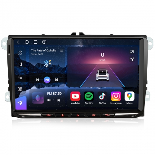 Erisin ES9091V 9" 8GB+128GB Android 16 Autoradio GPS Navi Für VW Passat B6 B7 Golf 5/6 Polo 6R T5 Tiguan Touran Jetta Caddy Seat Skoda Octavia