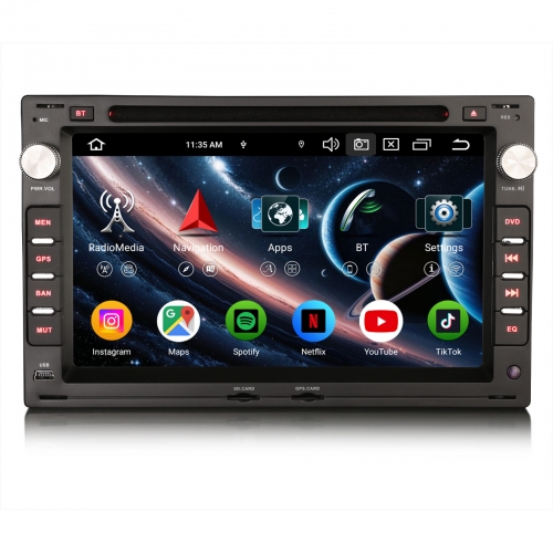 Erisin ES9109VB 7" 8GB+128GB Android 16 Autoradio GPS Navi for VW Golf 4 Polo Jetta Passat T4 T5 Seat Ibiza Skoda Octavia CarPlay Android Auto DAB+ CD