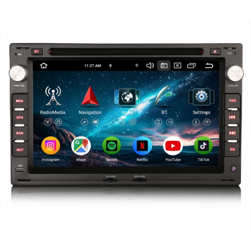 Erisin ES9109VB 7" 8GB+128GB Android 16 Autoradio GPS Navi für VW Golf 4 Polo Jetta Passat T4 T5 Seat Ibiza Skoda Octavia CarPlay Android Auto DAB+ CD