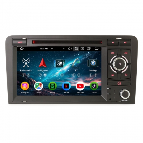 Erisin ES9127A 7 Zoll Android 16 Autoradio CarPlay GPS Navigation für AUDI A3 S3 RS3 RNSE-PU Android Auto CD Player DAB+ Lenkradsteuerung Wifi