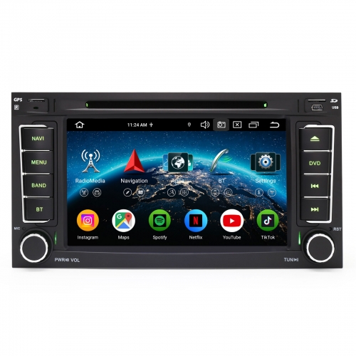 Erisin ES9156T 7 Zoll Android 16 Autoradio mit GPS Navigation für VW Touareg CarPlay Android Auto DVD CD Player DAB+ RDS FM IPS Touchscreen Canbus