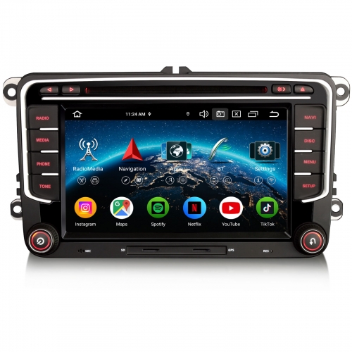 Erisin ES9135V 7 Zoll Android 16 Autoradio GPS Navigation für VW Polo 6R Golf 5 Golf 6 Tiguan Passat Caddy T5 Seat Skoda Octavia CarPlay Android Auto