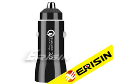 Erisin ES052 Quick Car Charger QC 3.0 Travel Dual USB 3.1A For iPhone Android ABS+PC Vechicle